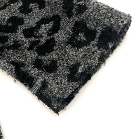 Madewell gray leopard print sweater button up coat jacket with lapel - Picture 14 of 16